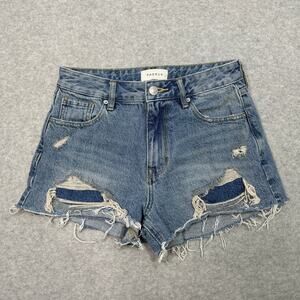 Pacsun Jean Shorts WMNS  24 High Rise Festival Cut-Off Distressed Raw Hem Denim